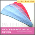 Microfiber warp knitted hair drying turban